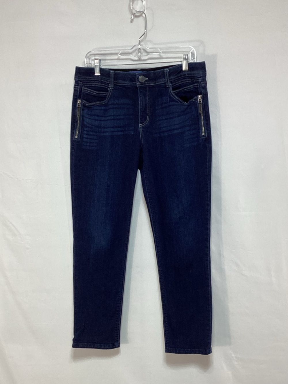 Democracy Dark Blue Ankle Crop Slim Jeans